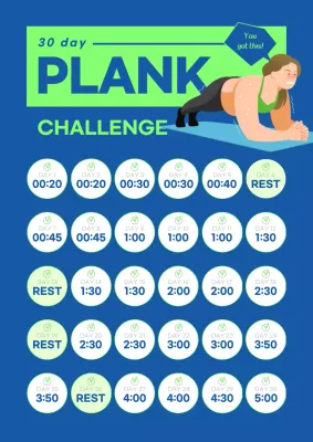 Blue Modern Fitness Schedule Poster