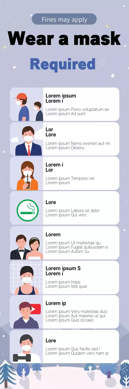 Blue illustrations provide a clear guide to coronavirus prevention