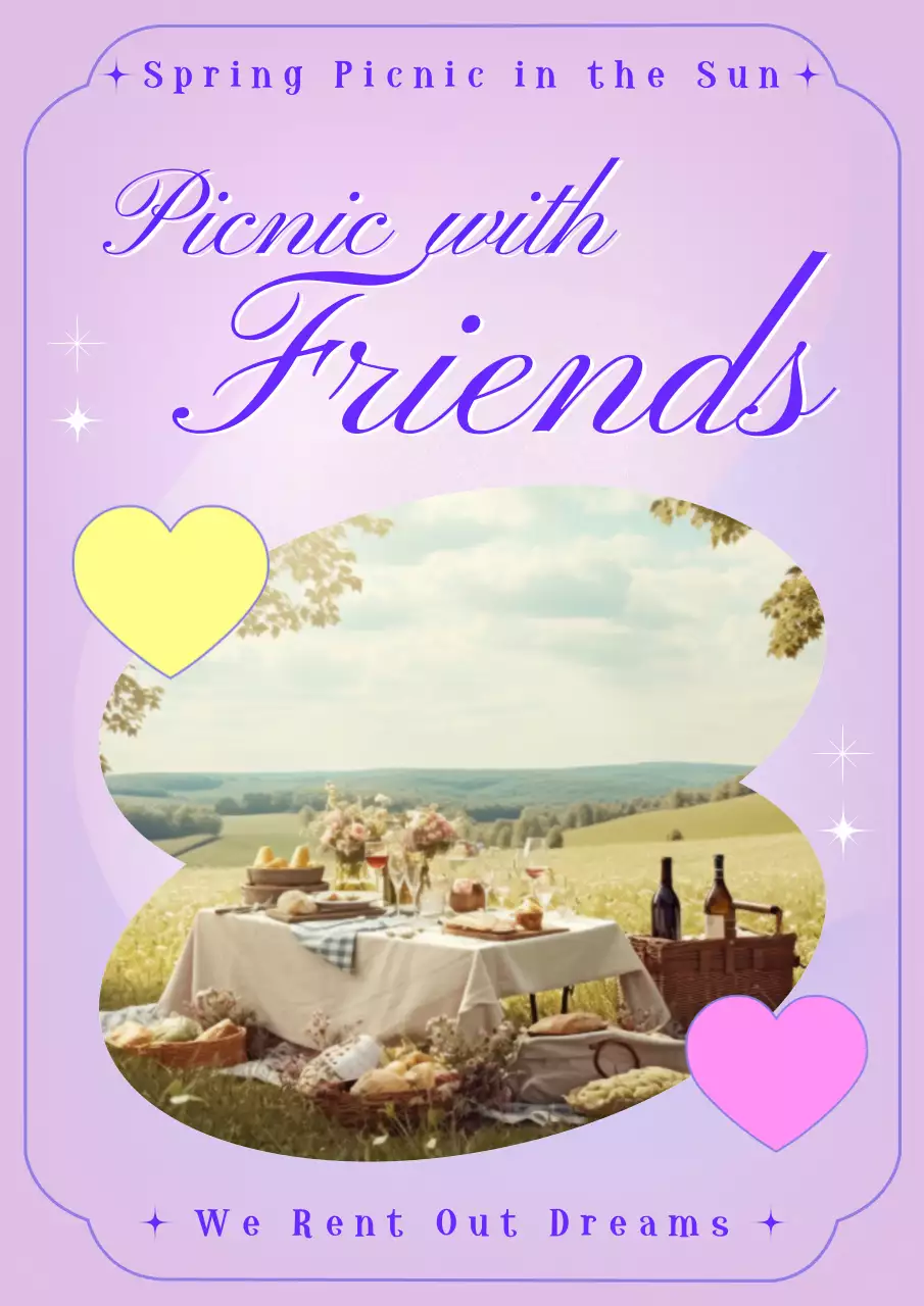 Purple Elegant Picnic Invitation Poster