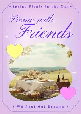 Purple Elegant Picnic Invitation Poster