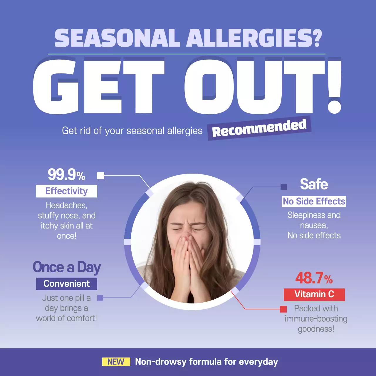 Blue Modern Allergy Promotion Instagram Post