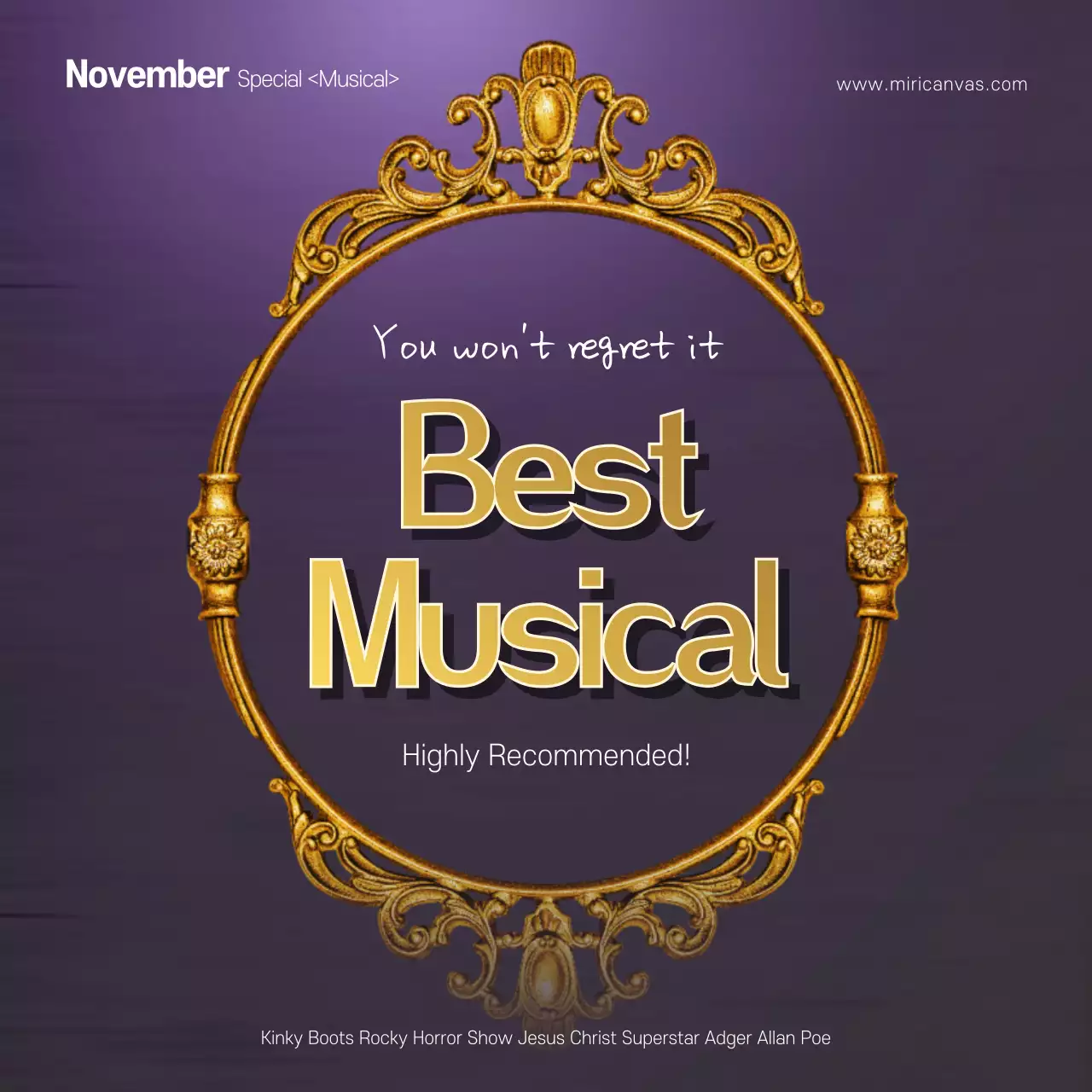 Purple Elegant Musical Promotion Instagram Carousel