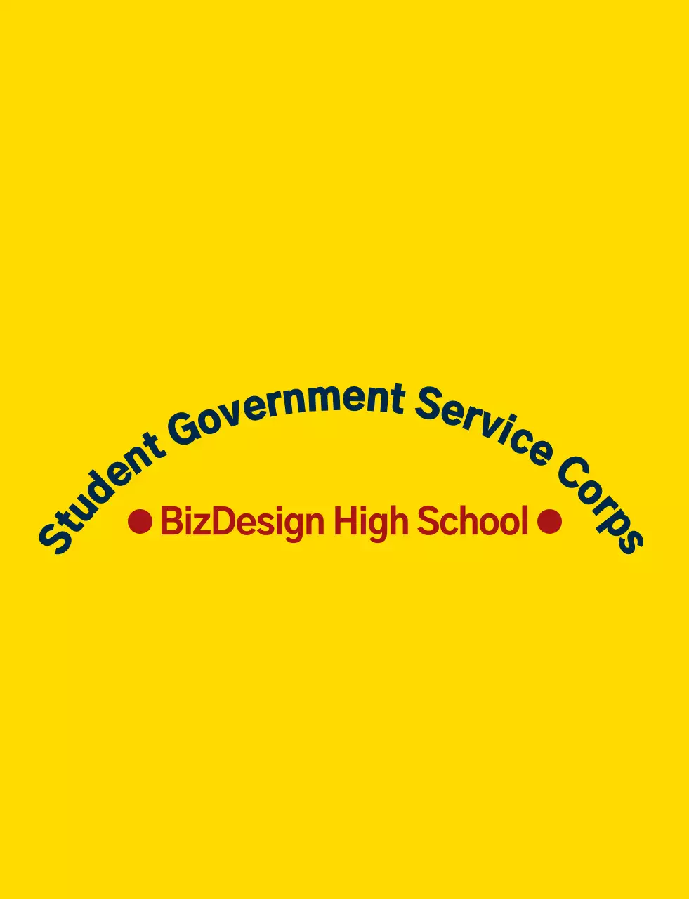 Simple and clean shield symbol and emblem logo combination style in yellow and navy blue-red High school student government service organization