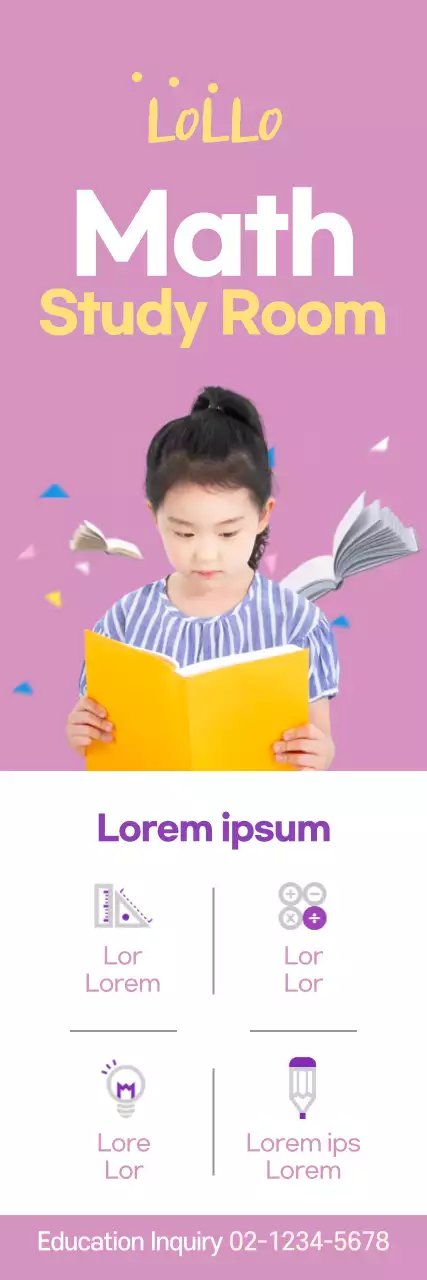 Banner de promoção de matemática moderna rosa