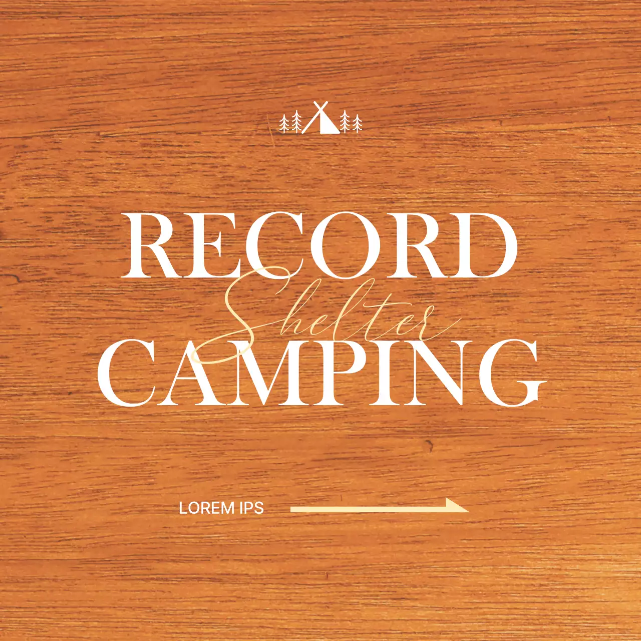 A campground office location with an emotional concept featuring a white and yellow campground illustration