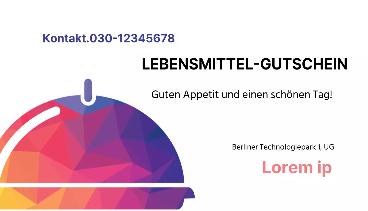 Kostenloser Essensgutschein für eine Person
