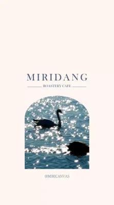 Emotional photo layout in white and blue to promote a cafe