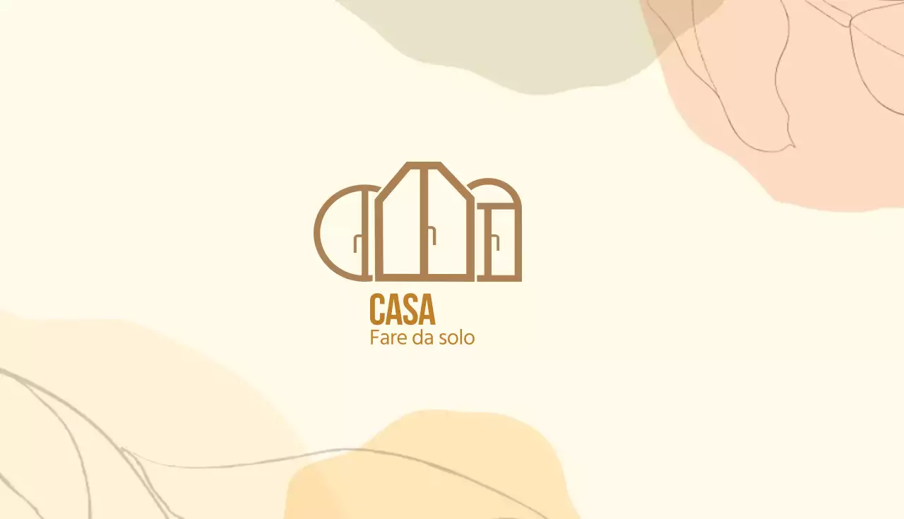 Giallo beige illustrazione logo arte scuola biglietto da visita