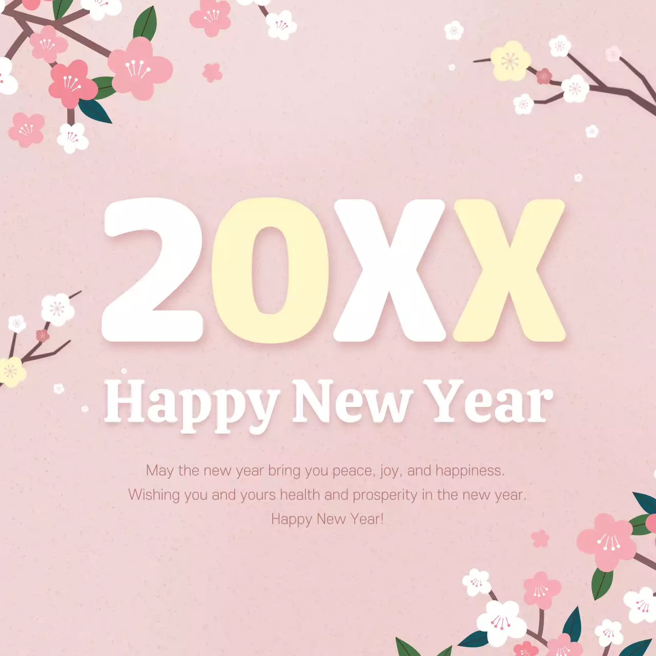 Pink Simple New Year's Card Instagram Post