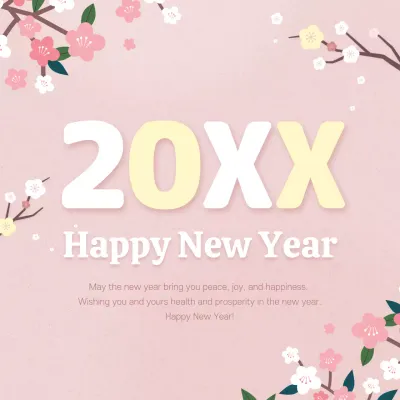 Pink Simple New Year's Card Instagram Post
