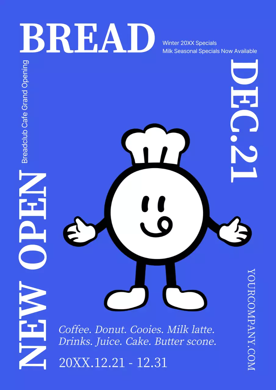 Blue Trendy Bakery Promotion Poster