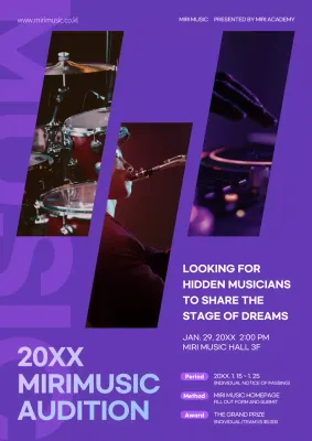 Purple Modern Music Promotion Poster