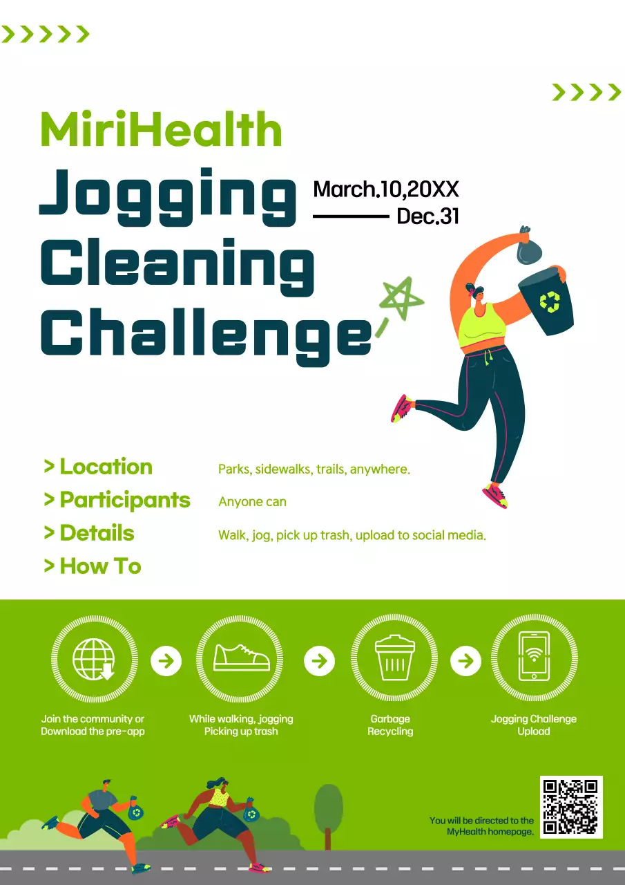 Green Modern Jogging Event Promotion Poster