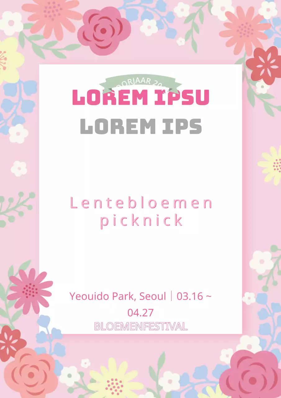 Lentebloemen picknick_Serif Poster