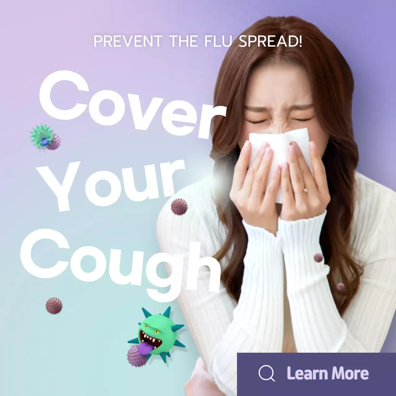 Blue Modern Flu Prevention Guide Instagram Post