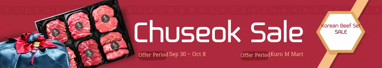 Banner promocional tradicional vermelho Chuseok