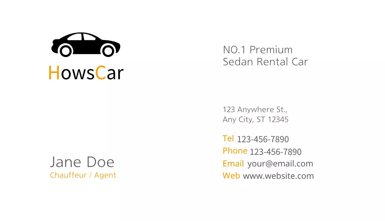 Black Modern Car Business Card