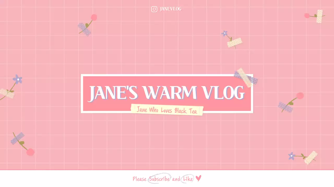 Pink Simple Vlog Promotion YouTube Thumbnail