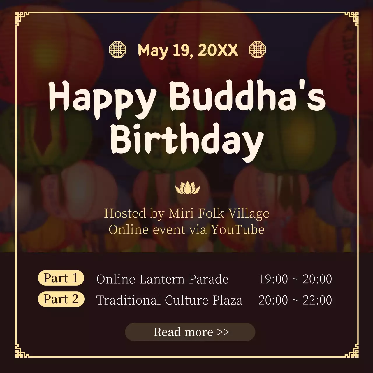 Brown Traditional Celebration Event Social Media Post