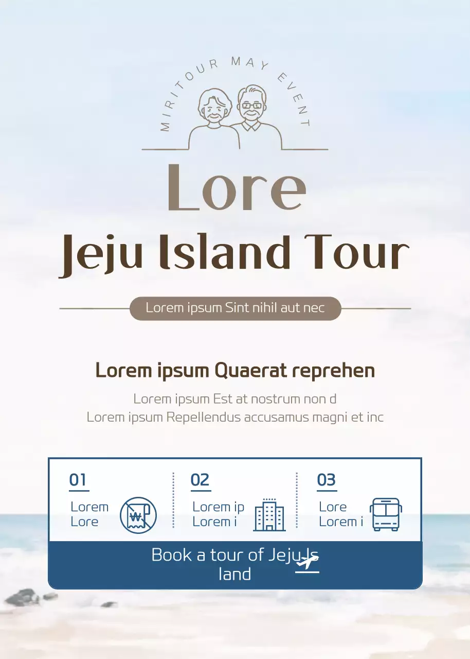 Poster Iklan Tur Sederhana Beige