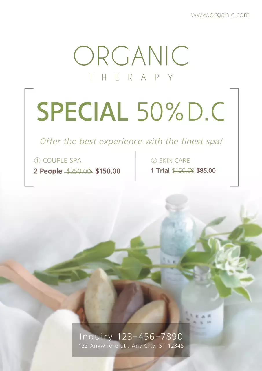 White Minimal Spa Promotion Poster