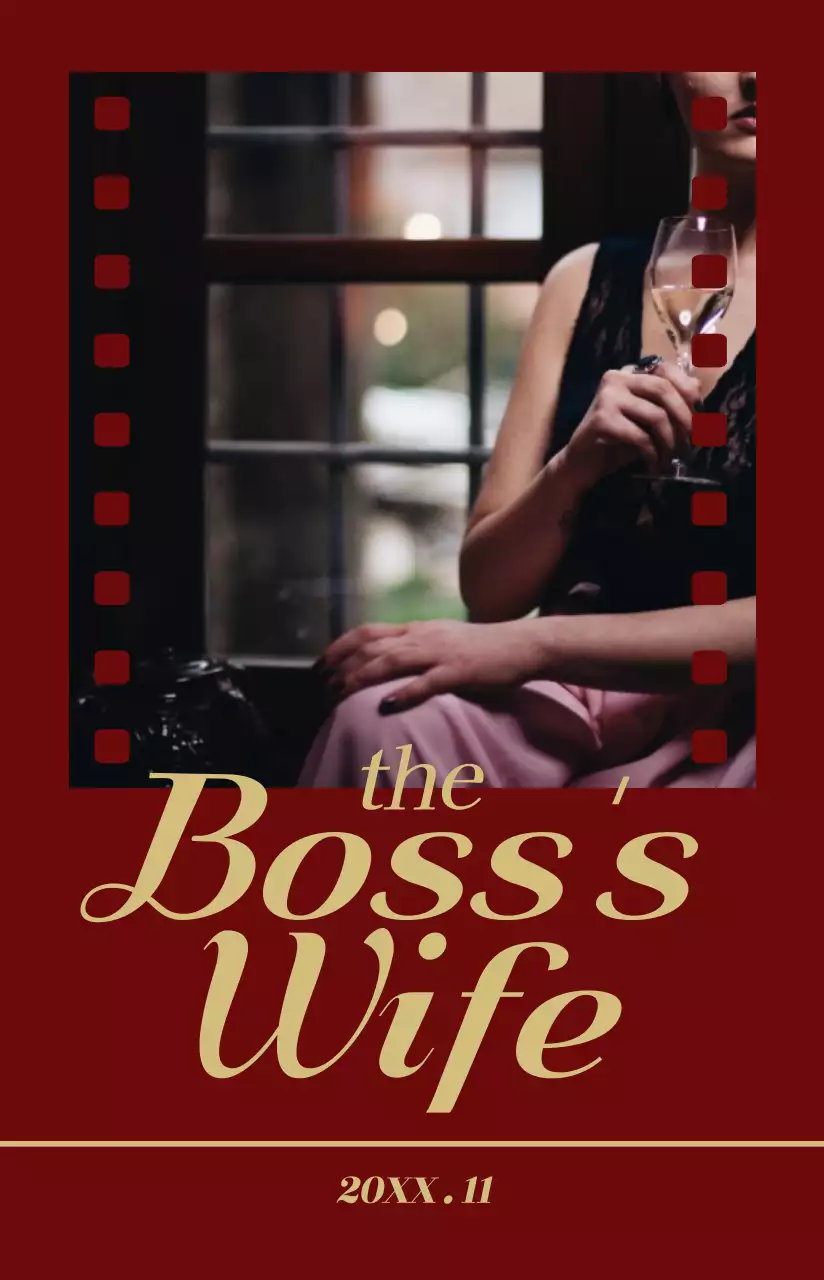 Movie poster with a frame of a dark-colored movie film design