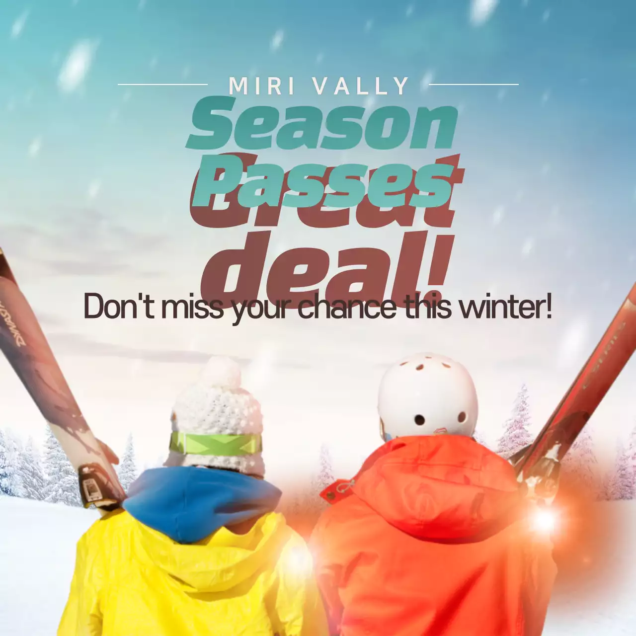 Blue Modern Skiing Promotion Instagram Post