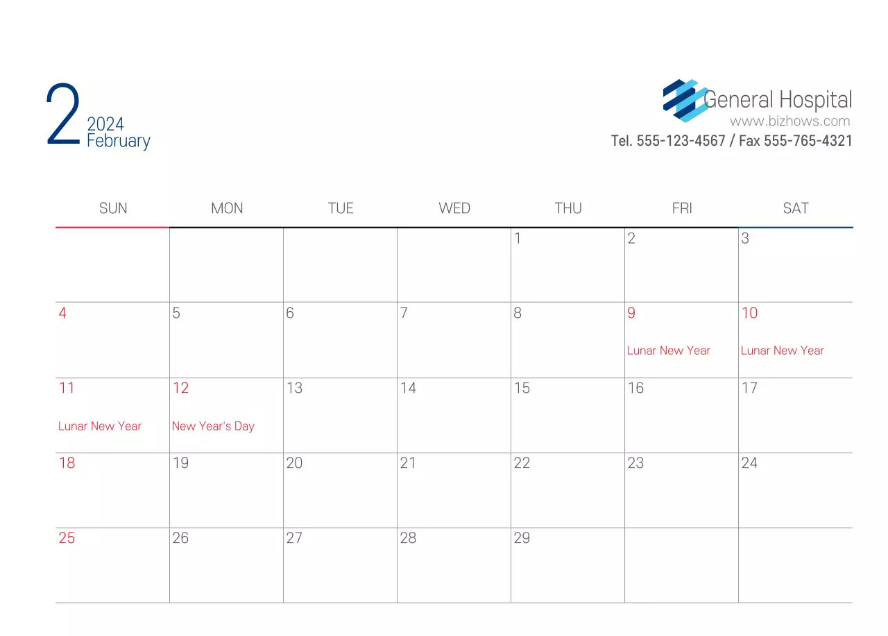 Navy White Simple Hospital