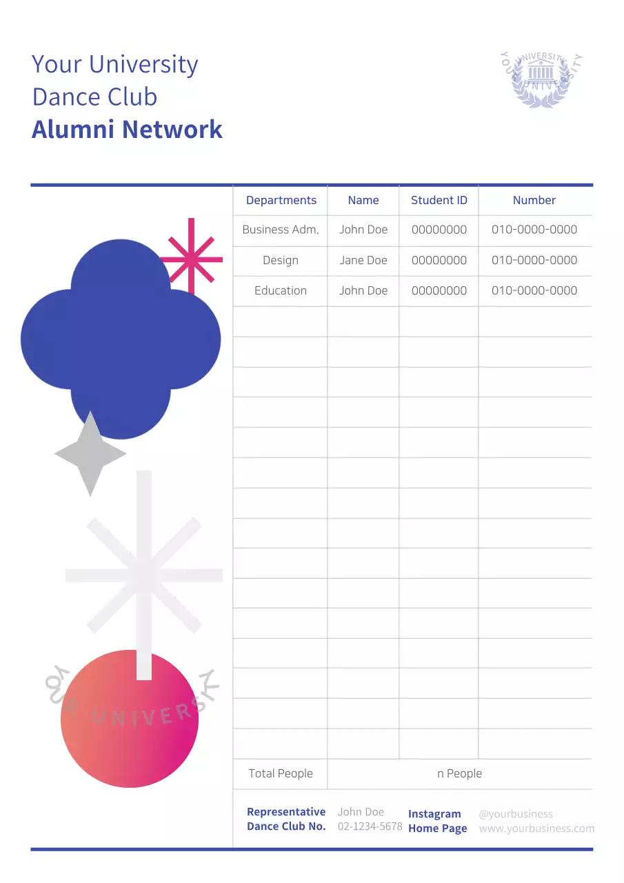 Blue Modern Alumni Registration