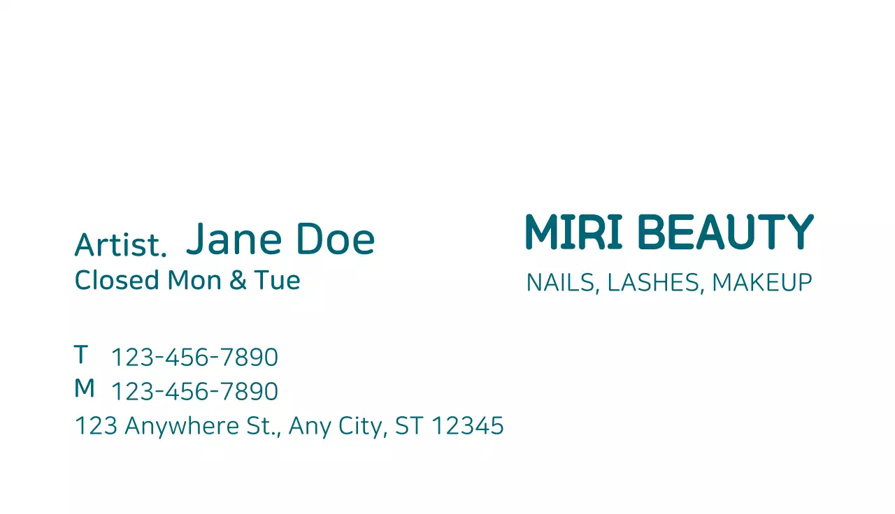 Blue Minimalist Beauty Business Card