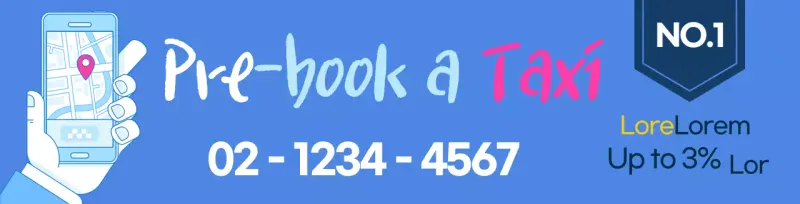 Blue Line Illustration Call Taxi Promotion