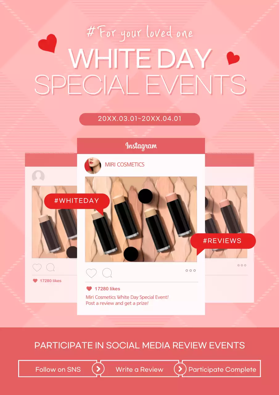 Pink Trendy Cosmetics Promotion Poster