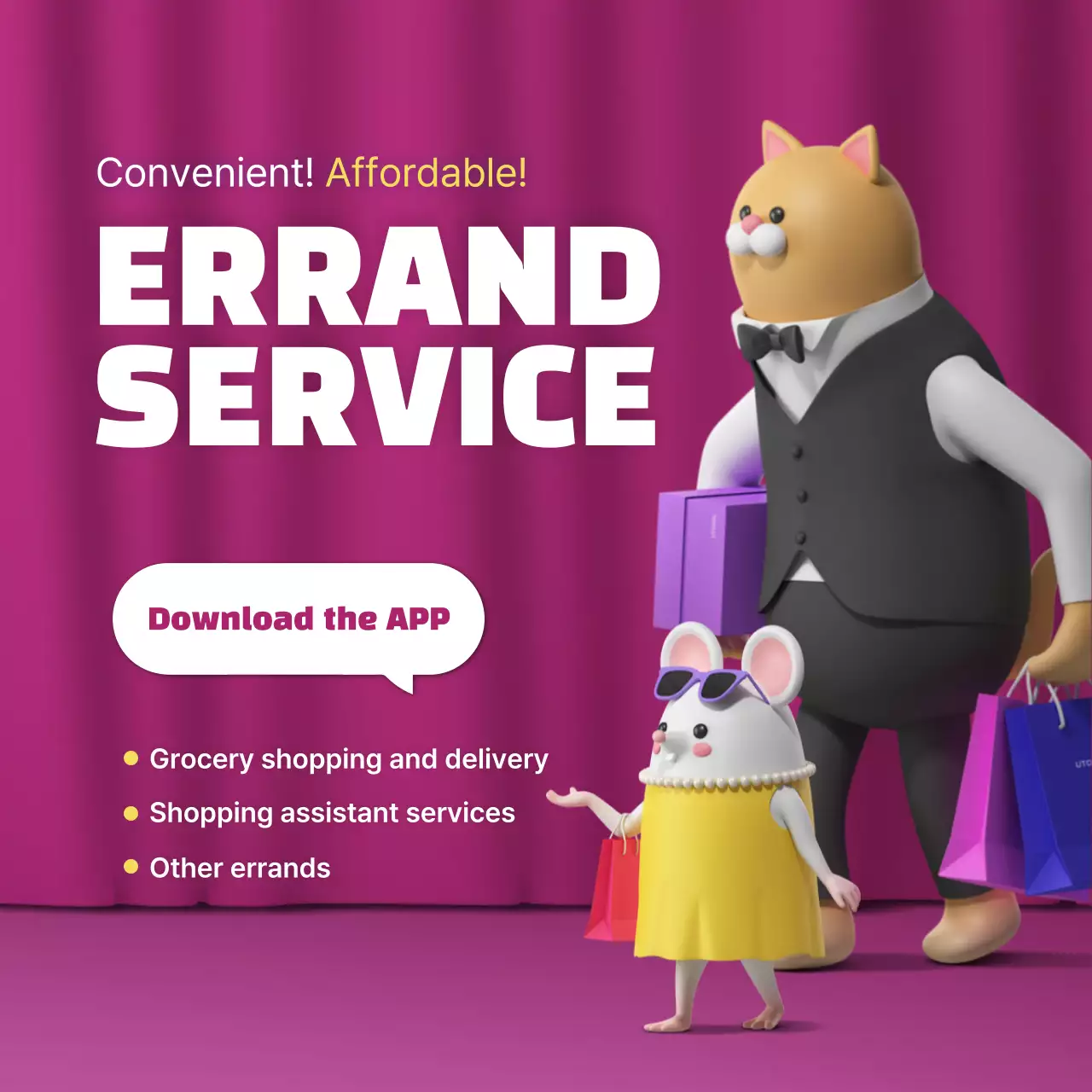 Blue Trendy Errand Promotion Instagram Post