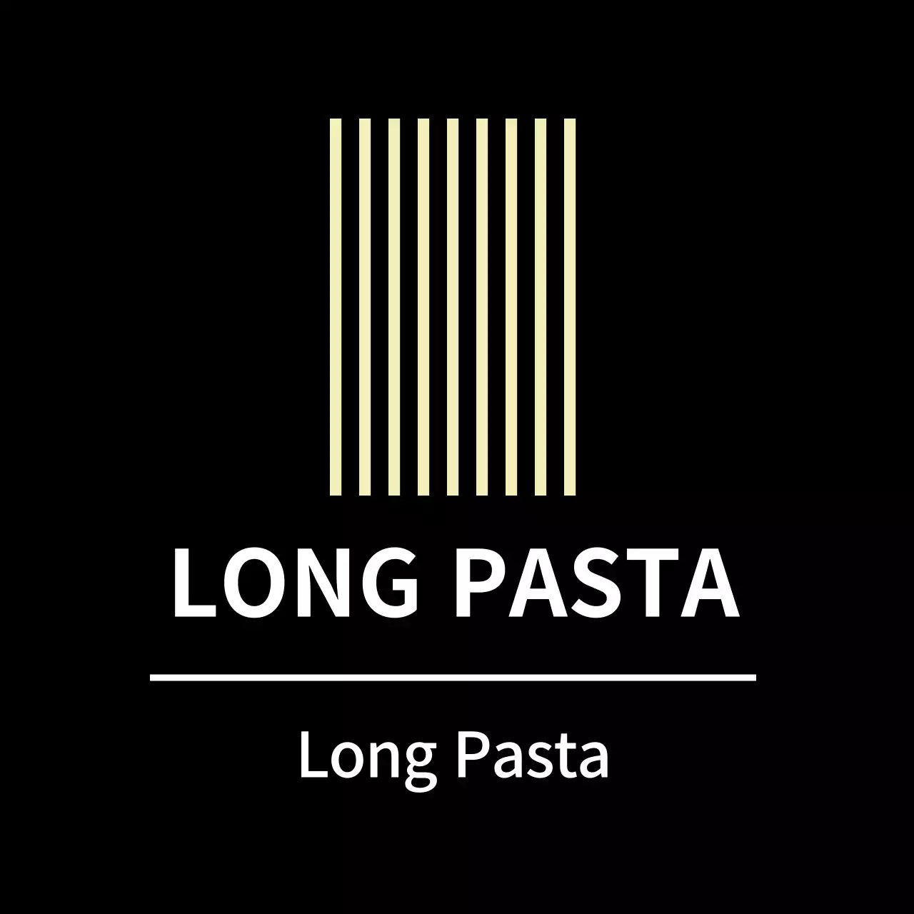 Nhãn dán mì ống dài đơn giản màu đen cho nhãn món ăn kèm