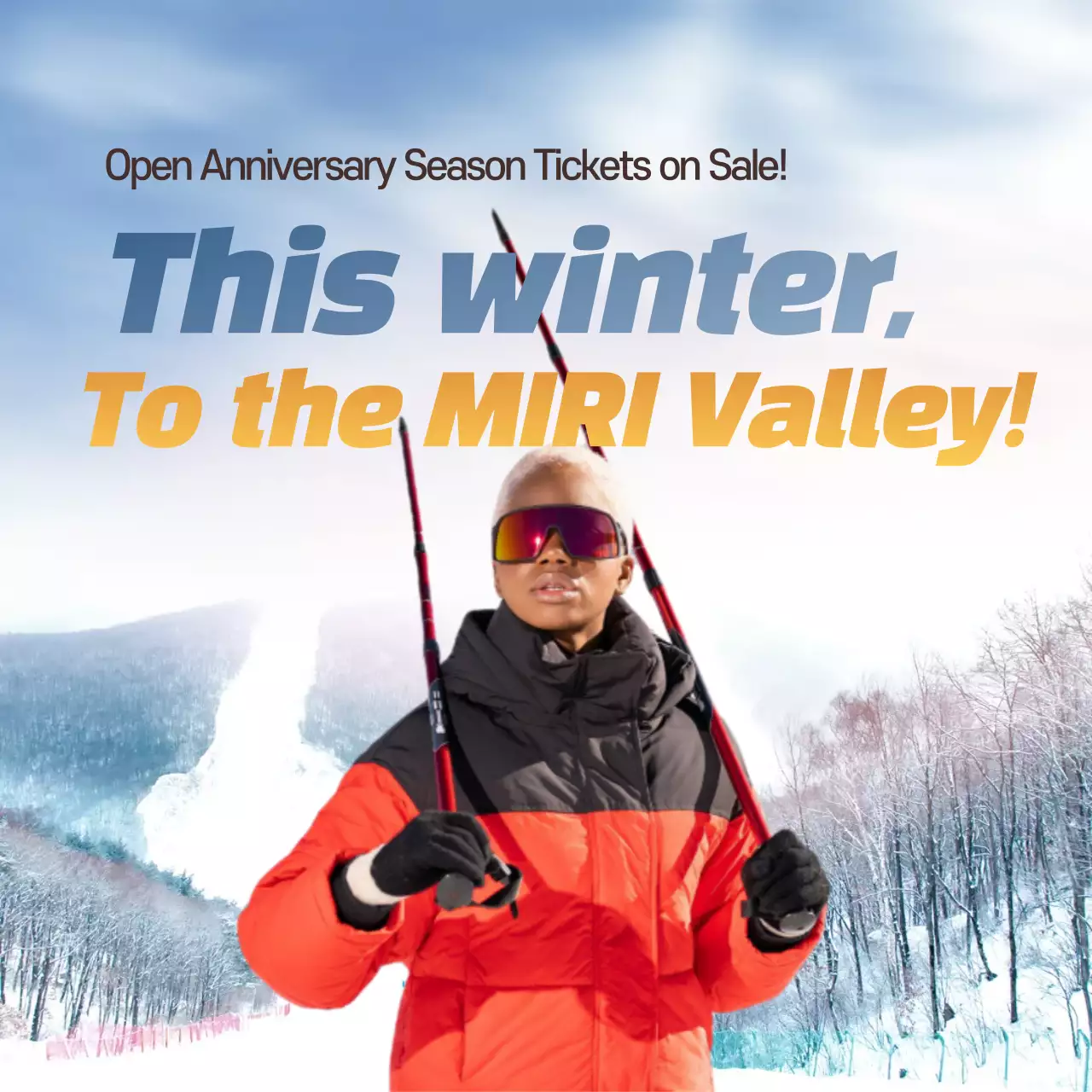 Blue Modern Skiing Promotion Instagram Post