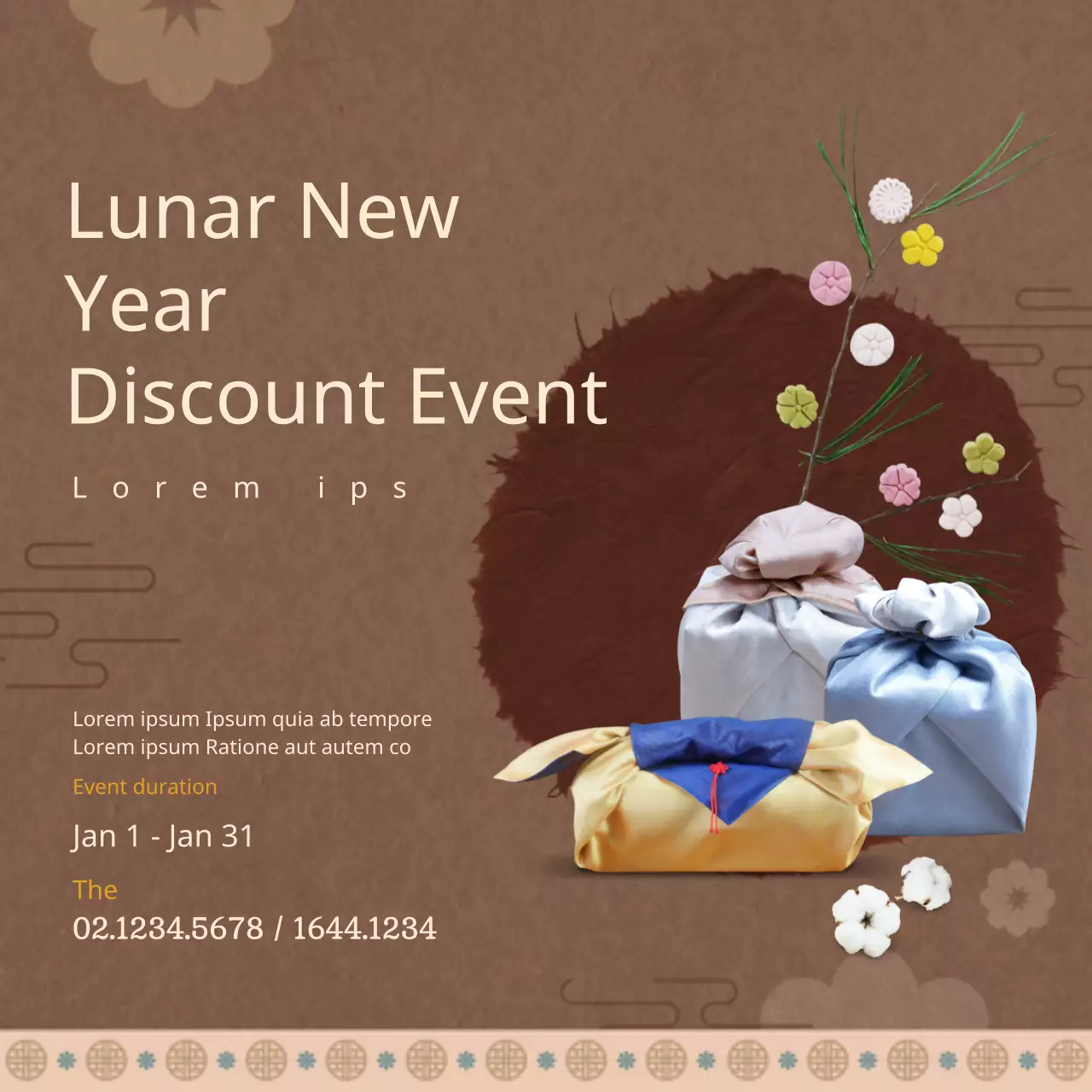 Brown Traditional Discount Promotion Banner