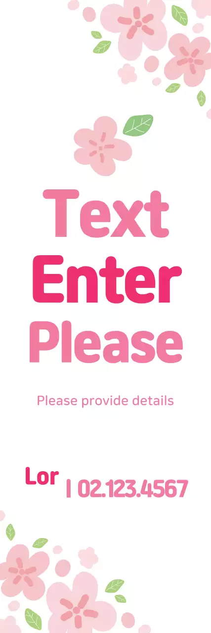 Banner de anúncio de informações florais rosa