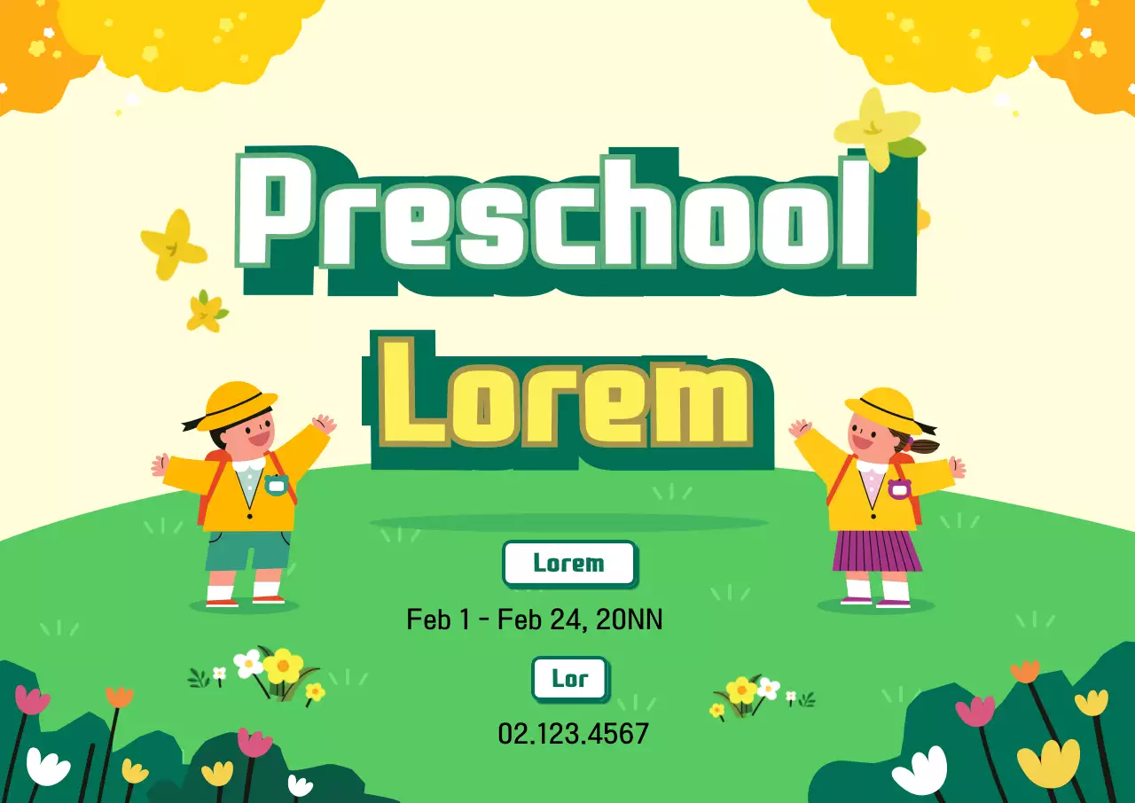 Spring illustration preschool recruitment design