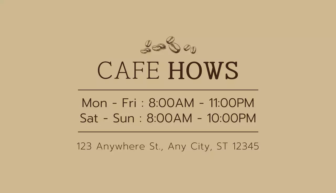 Beige Vintage Cafe Promotion Business Card