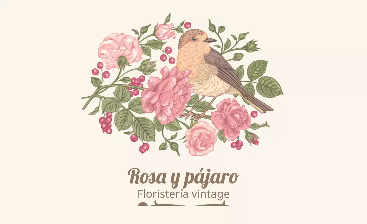 Rosa y pájaro
