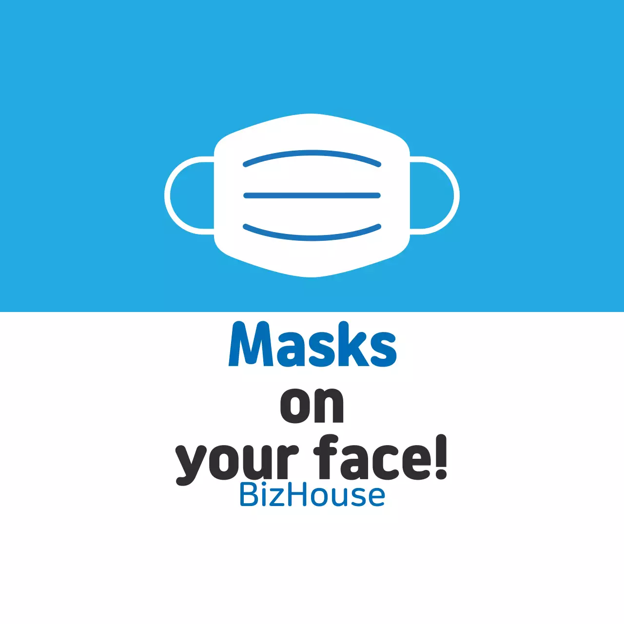 Ilustração azul clara de como usar uma máscara corona