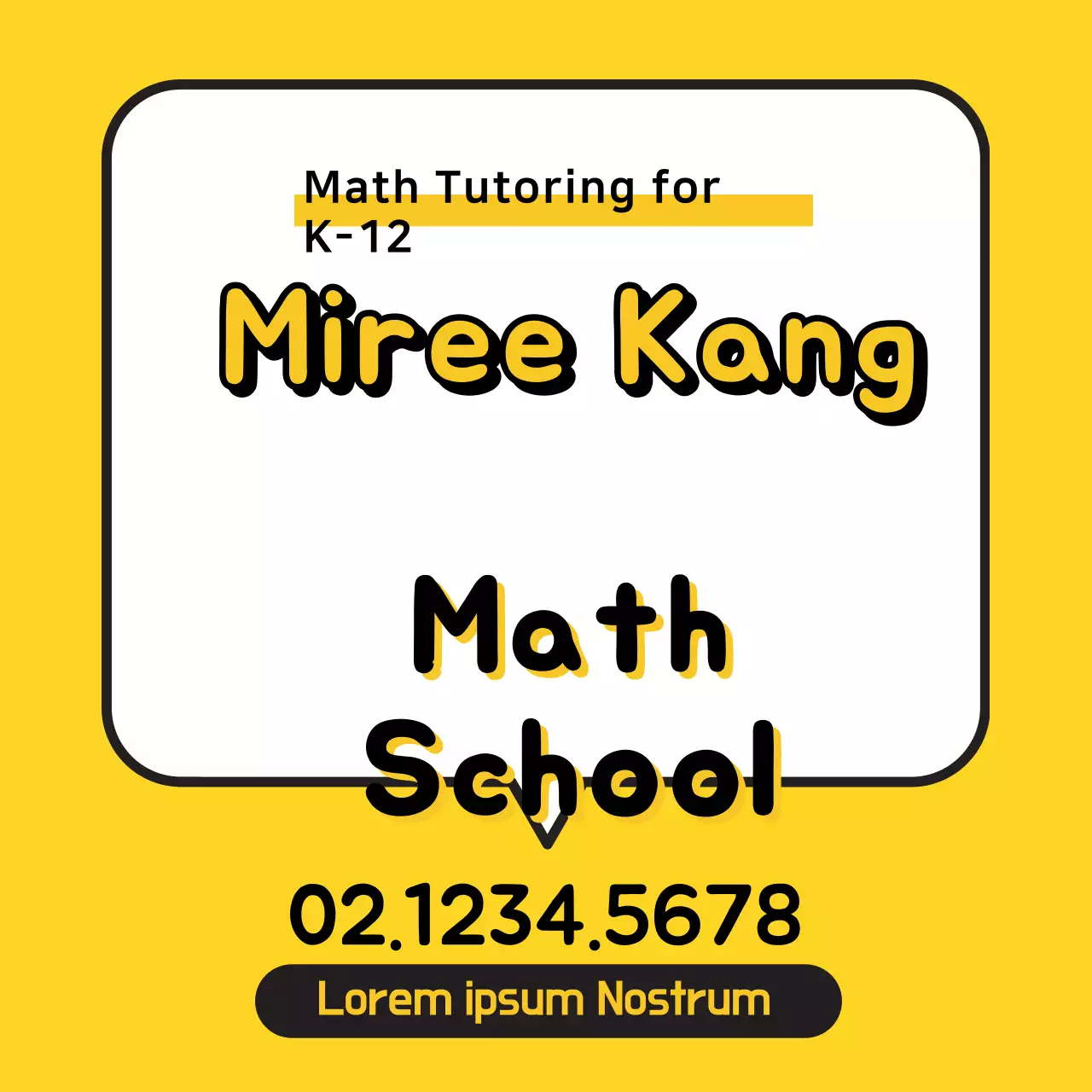 Yellow Bold Math Promotion Banner