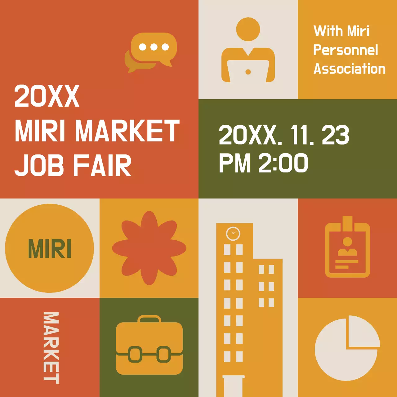 Orange Retro Job Event Instagram Post