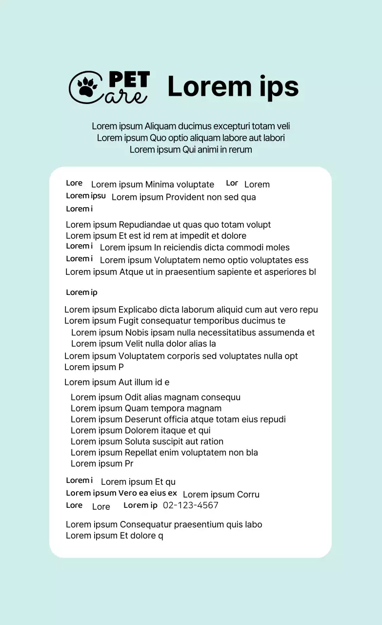 Logo bleu clair Étiquettes soignées pour animaux de compagnie