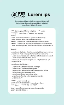 Logo bleu clair Étiquettes soignées pour animaux de compagnie