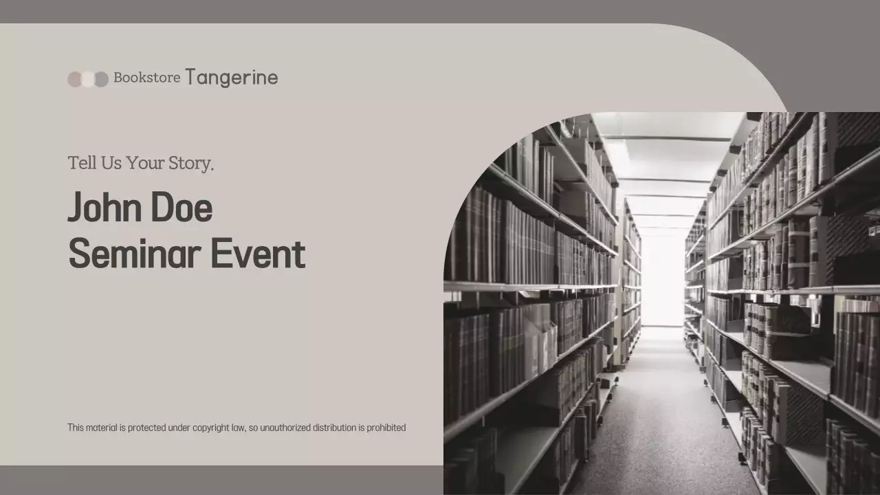 Proposal for a guest lecture about bookstores in beige and gray