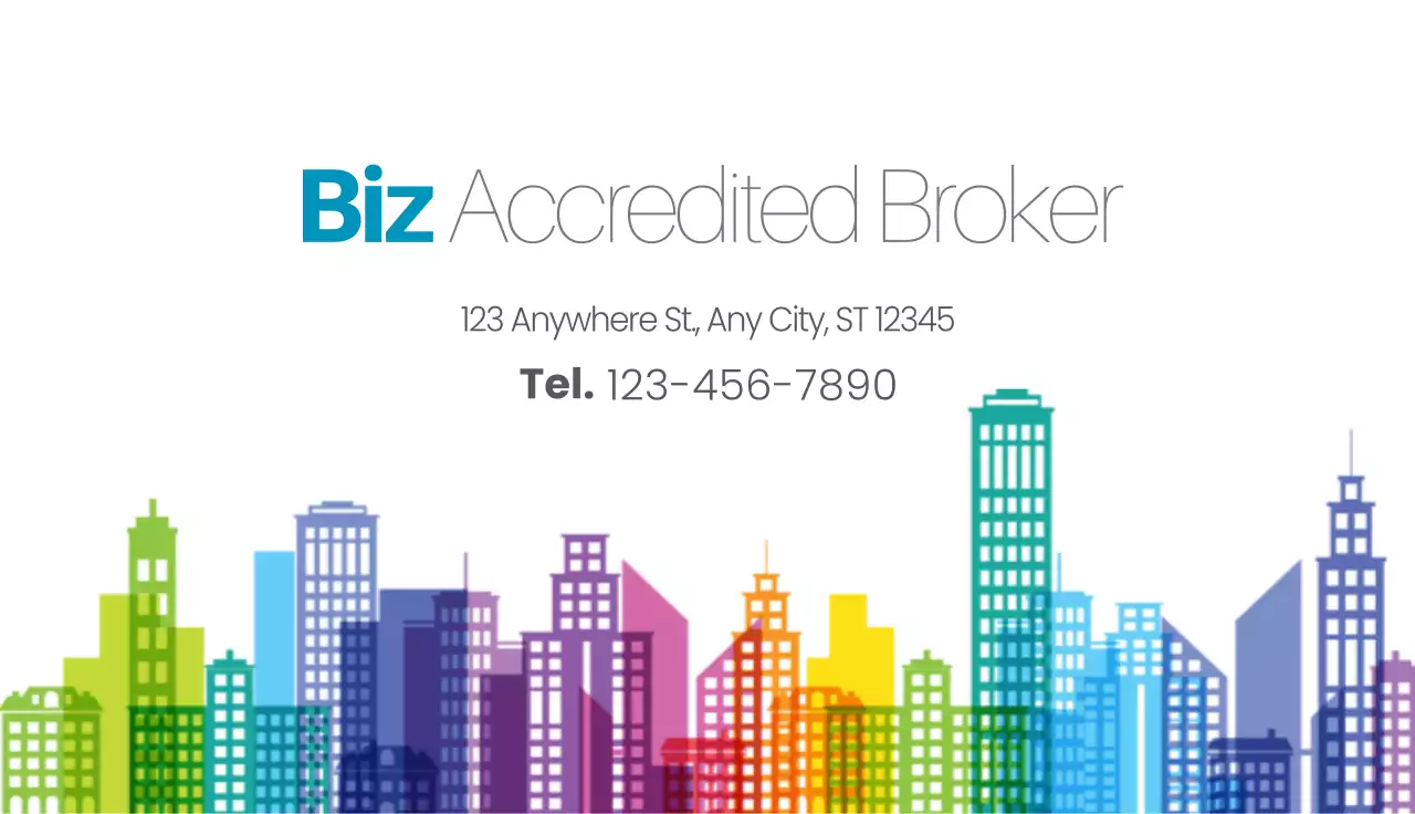 Colourful Modern Brokerage Business Card