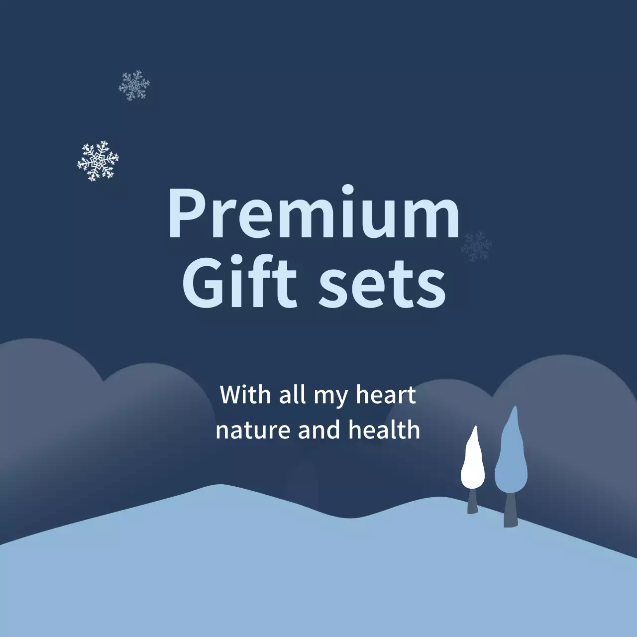 Label hadiah musim dingin dengan ilustrasi biru