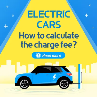 Blue Modern Electric Cars Promotion Social Media Post