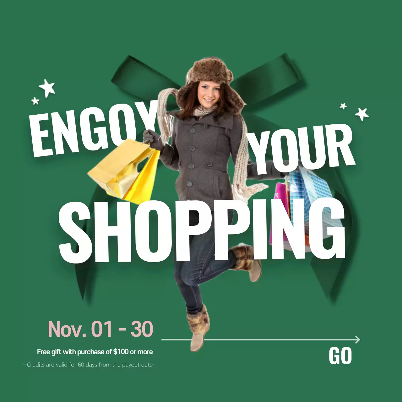 Green Trendy Shopping Promotion Instagram Post